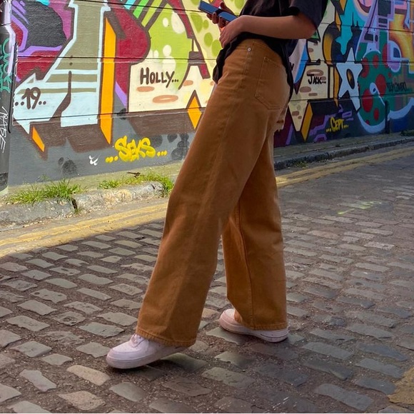 beige wide leg asos jeans - Picture 2 of 2